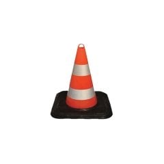 75'li Kırılmaz Trafik Konisi - Çift Reflektifli | Ağırlıklı