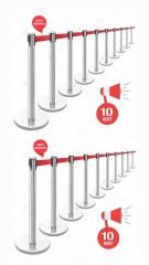 Yönlendirme Şerit Bariyeri  krom kaplı 3 metre (20 Adet)