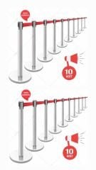 Yönlendirme Şerit Bariyeri  krom kaplı 3 metre (20 Adet)