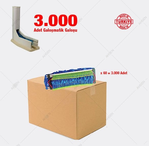 Beyaz L makine galoşu (3.000 Adet) 60 adet 50'lik kartuş